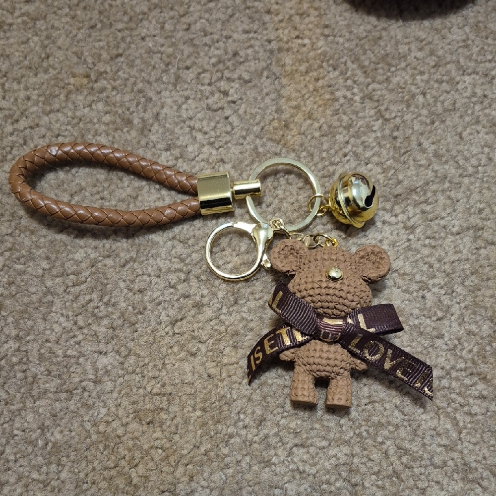 Ricki's Brown Bear Key Holder with Gold Accents